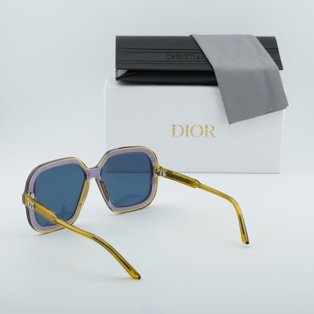 Dior DIORHIGHLIGHT S1I 60B0 Square Sunglasses - Yellow/Blue - Picture 13 of 13